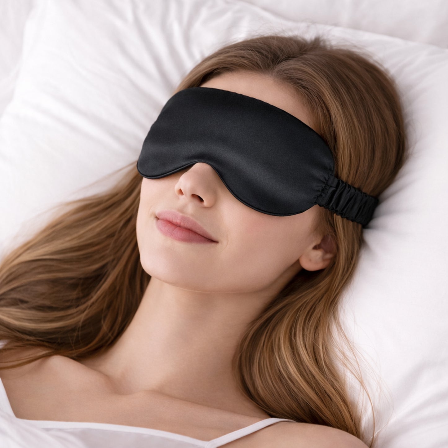 3D Contoured Sleep Eye Mask with Integrated Nose Bridge Memory Foam Light Blocking Eye Cover