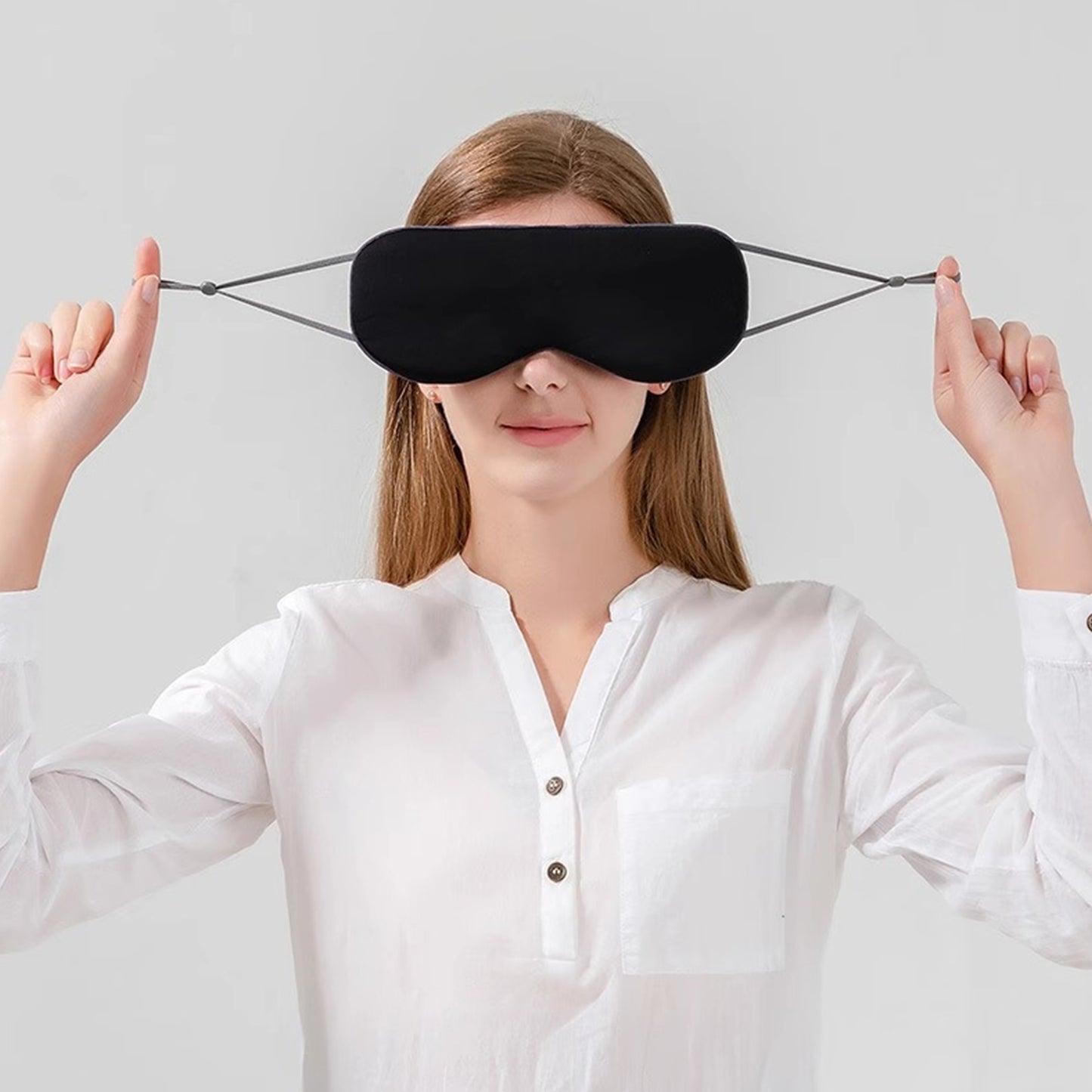 Dual-Sided Cooling and Warm Sleep Eye Mask with Adjustable Strap and Light Blocking Design