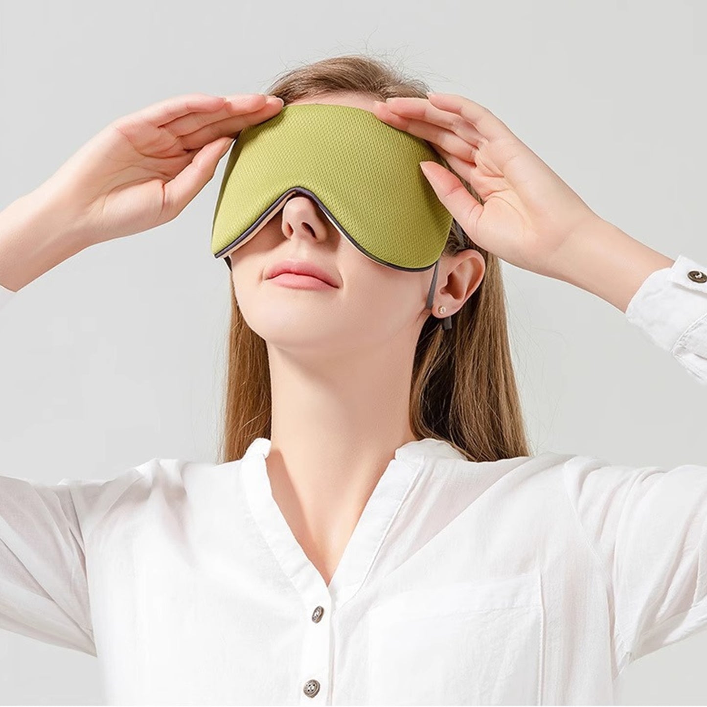 Dual-Sided Cooling and Warm Sleep Eye Mask with Adjustable Strap and Light Blocking Design