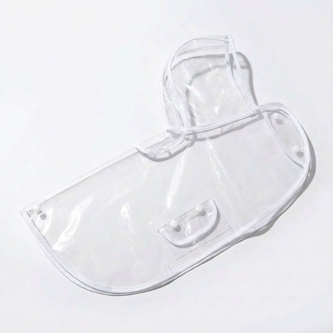 Clear Dog Raincoat Hooded Waterproof Pet Rain Jacket with Leash Hole for Small Medium Dogs