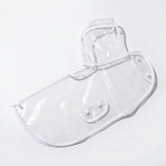 Clear Dog Raincoat Hooded Waterproof Pet Rain Jacket with Leash Hole for Small Medium Dogs