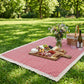 Gingham Picnic Blanket Outdoor Picnic Mat with Lace Trim for Park Beach Camping