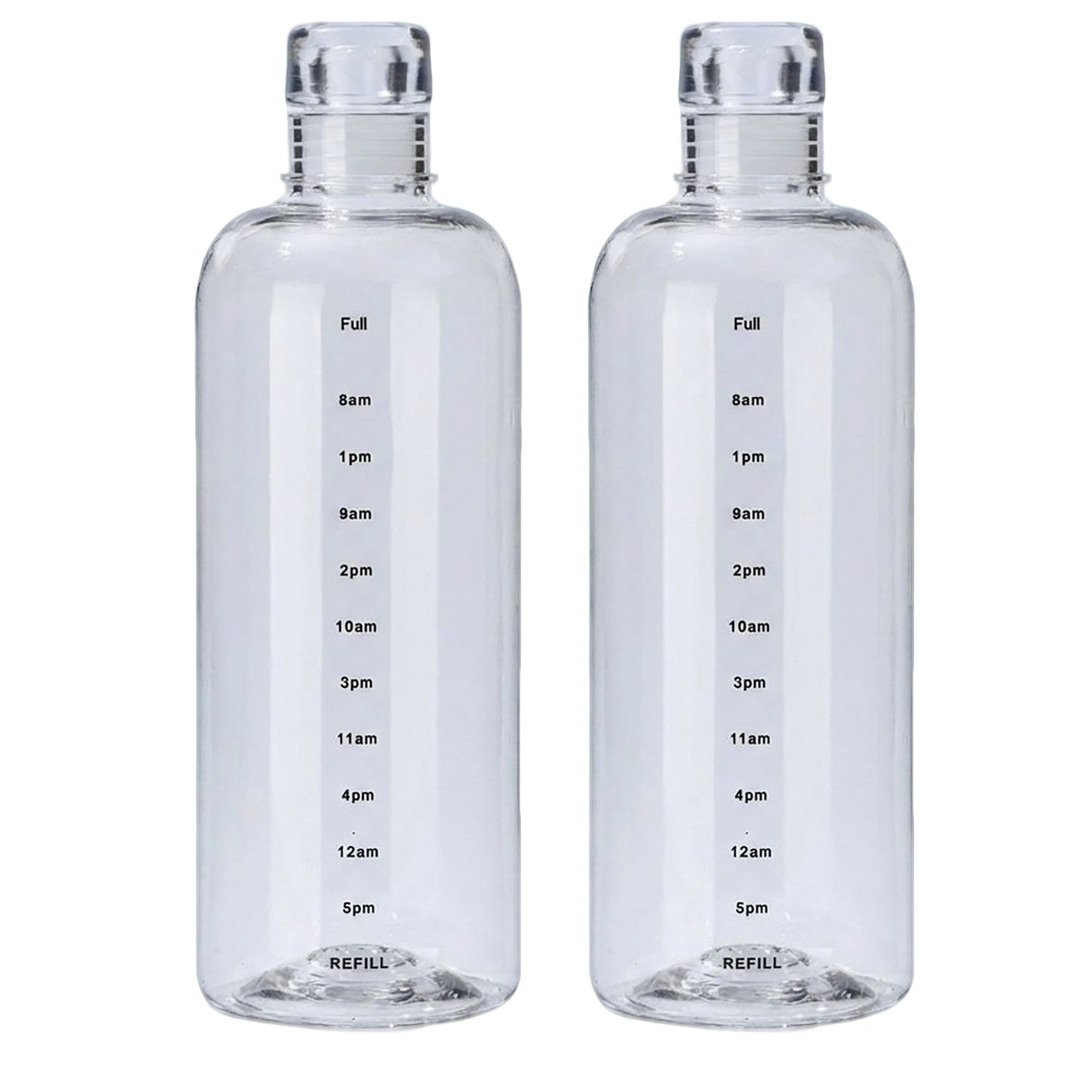 2 Pack Clear Water Bottle Reusable Plastic Drinking Bottle Leakproof Wide Mouth Hydration Bottle