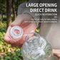 2 Pack Clear Water Bottle Reusable Plastic Drinking Bottle Leakproof Wide Mouth Hydration Bottle