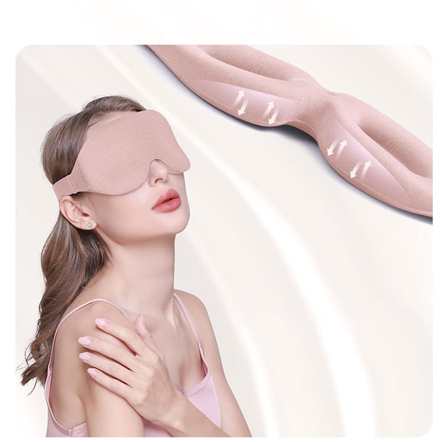 3D Contoured Sleep Eye Mask for Women and Men Adjustable Strap Light Blocking Eye Cover
