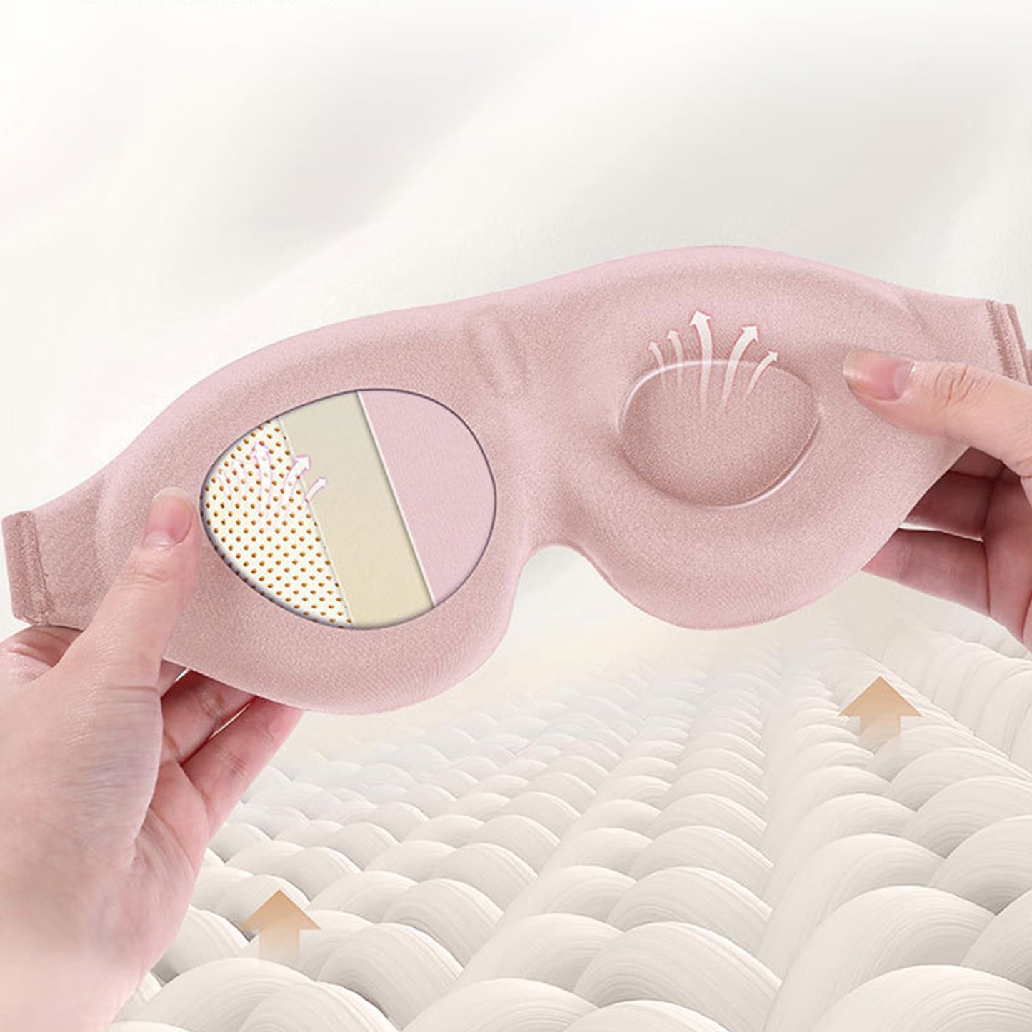 3D Contoured Sleep Eye Mask for Women and Men Adjustable Strap Light Blocking Eye Cover