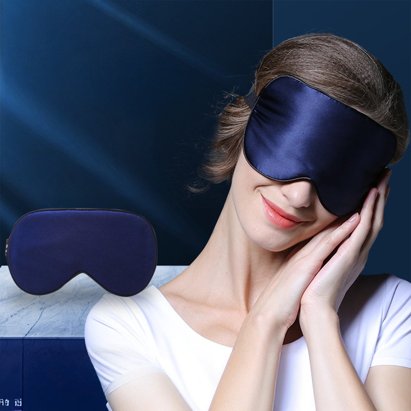 Silk Sleep Mask Soft Eye Mask Adjustable Strap Light Blocking Sleeping Eye Cover for Night Sleep