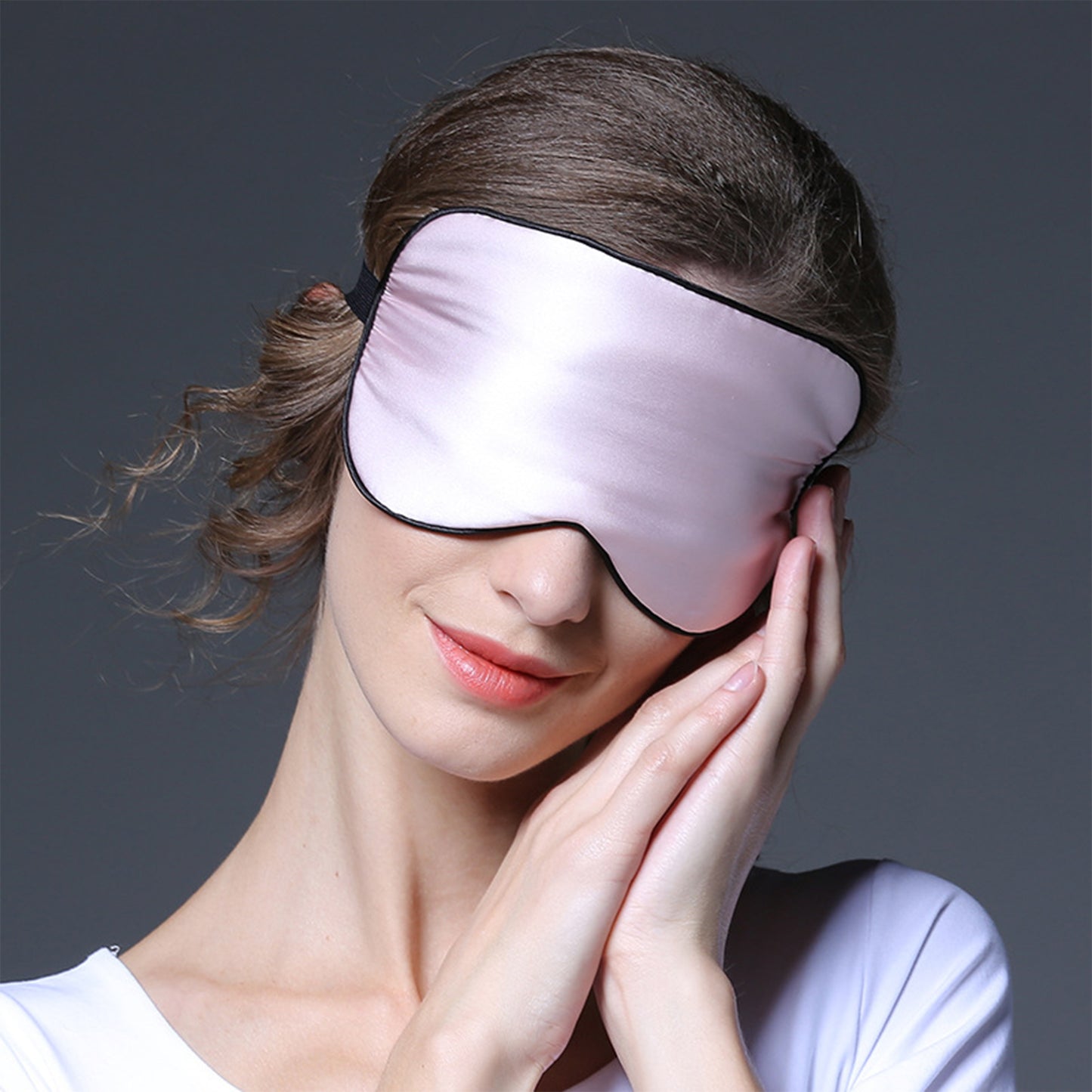 Silk Sleep Mask Soft Eye Mask Adjustable Strap Light Blocking Sleeping Eye Cover for Night Sleep