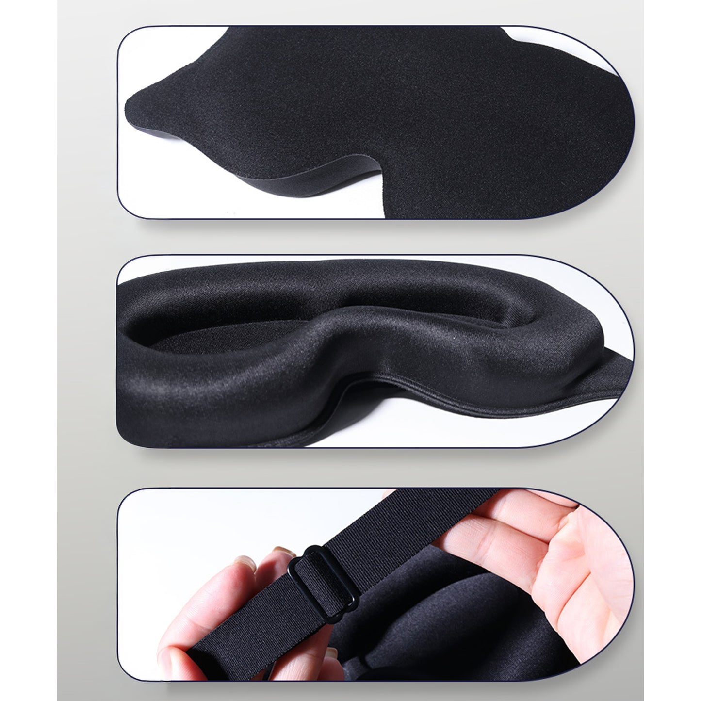 Contoured Sleep Mask Light Blocking Eye Mask Adjustable Strap Eye Cover for Travel Nap Night Sleep