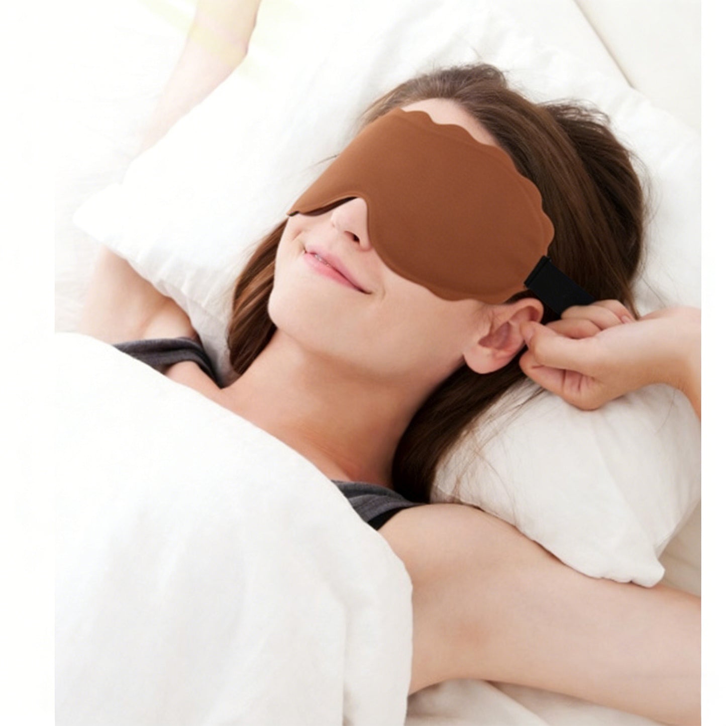3D Contoured Sleep Mask Light Blocking Eye Mask Adjustable Strap Soft Eye Cover for Travel Sleep