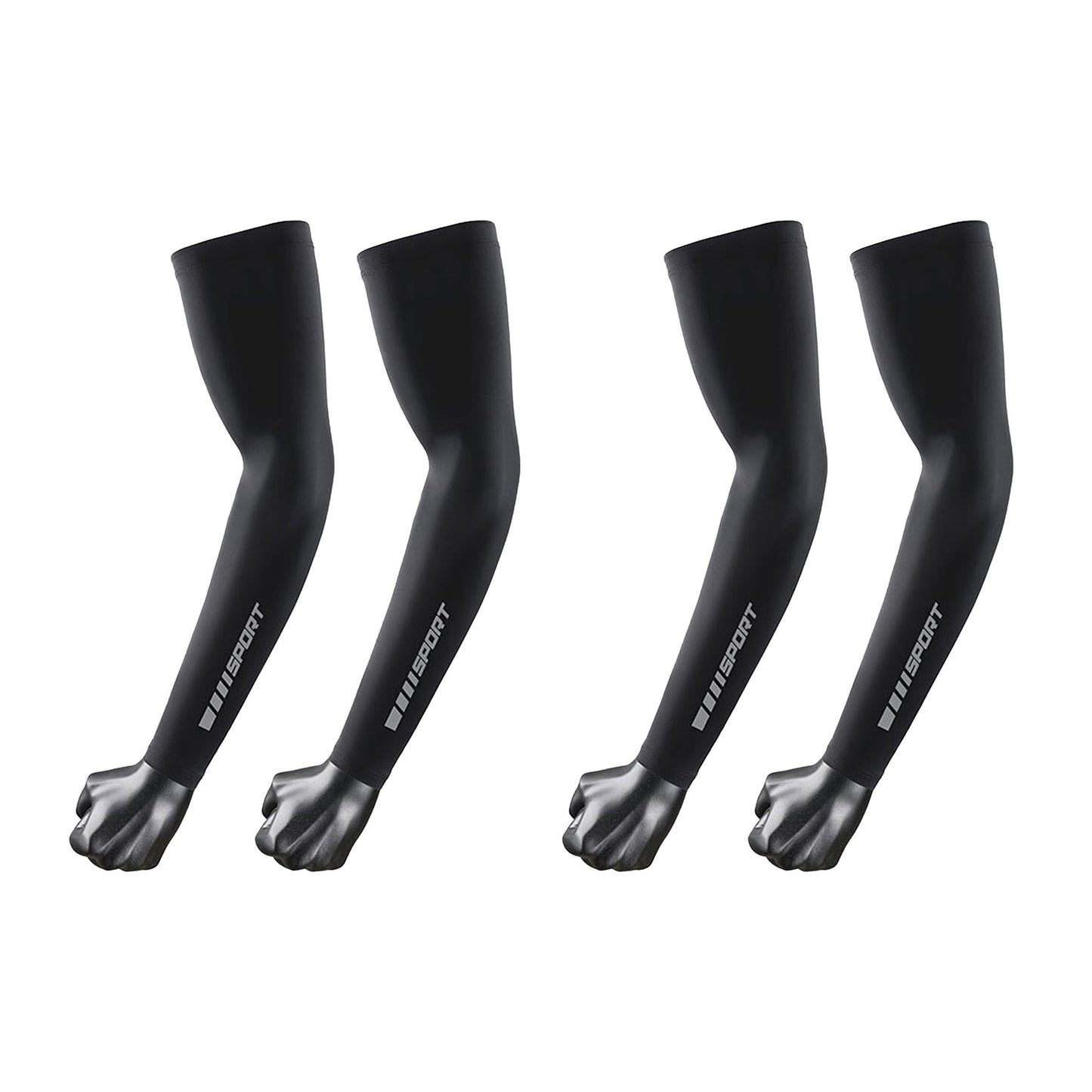 Unisex Arm Sleeves 2 Pair Set Breathable Stretch Sun Sleeves for Sports Outdoor Activities