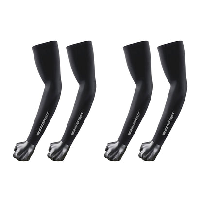 Unisex Arm Sleeves 2 Pair Set Breathable Stretch Sun Sleeves for Sports Outdoor Activities