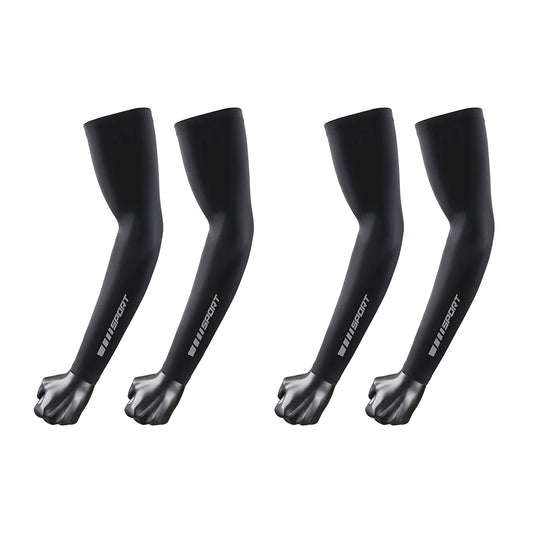 Unisex Arm Sleeves 2 Pair Set Breathable Stretch Sun Sleeves for Sports Outdoor Activities