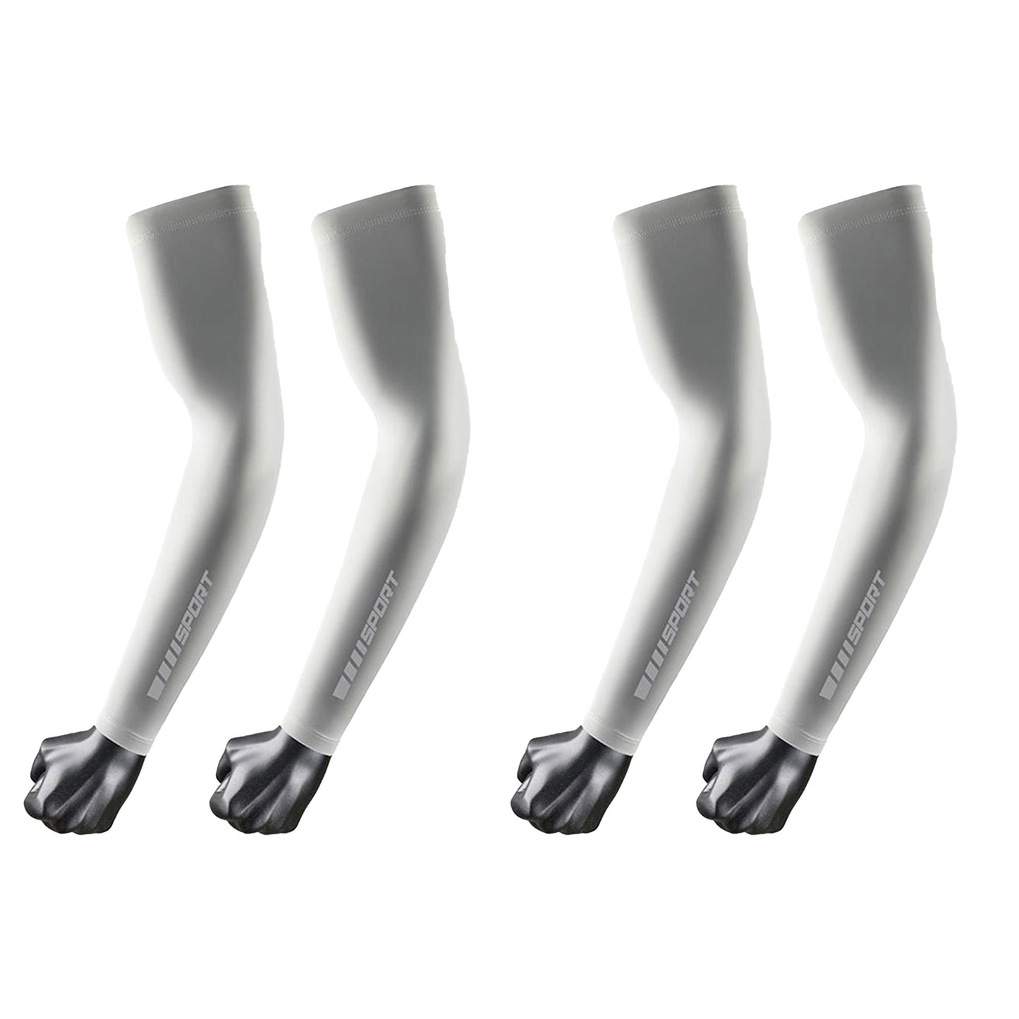 Unisex Arm Sleeves 2 Pair Set Breathable Stretch Sun Sleeves for Sports Outdoor Activities