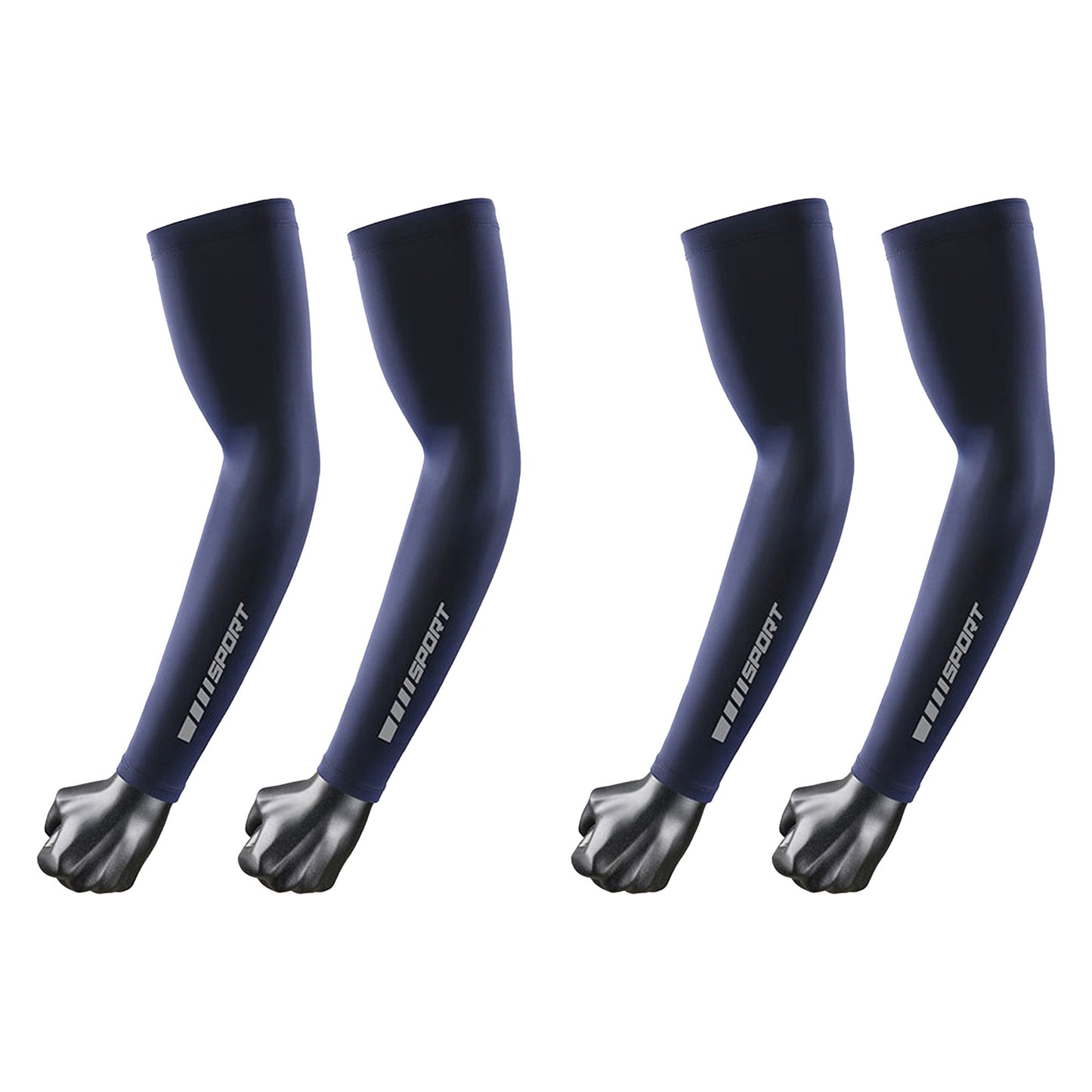 Unisex Arm Sleeves 2 Pair Set Breathable Stretch Sun Sleeves for Sports Outdoor Activities