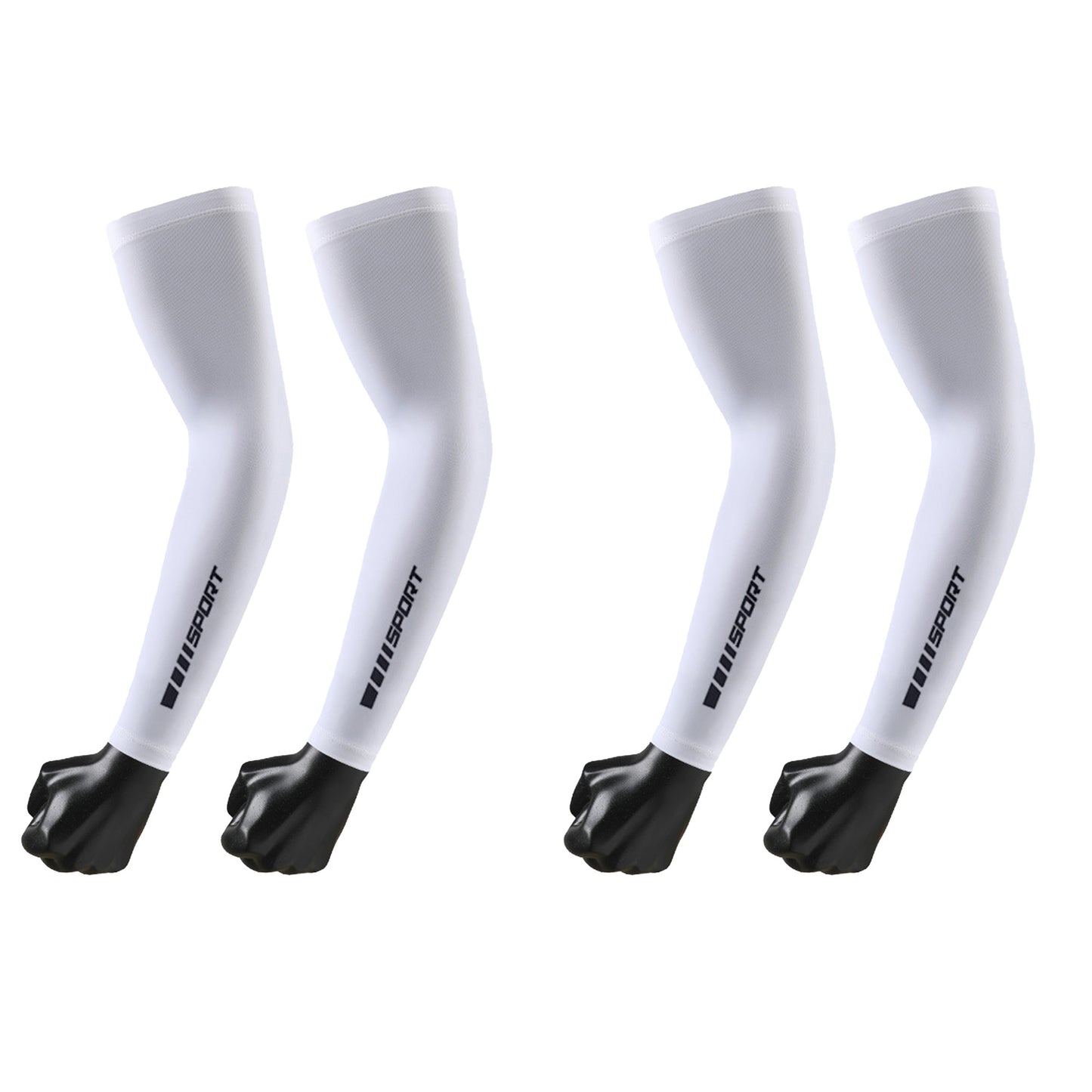 Unisex Arm Sleeves 2 Pair Set Breathable Stretch Sun Sleeves for Sports Outdoor Activities