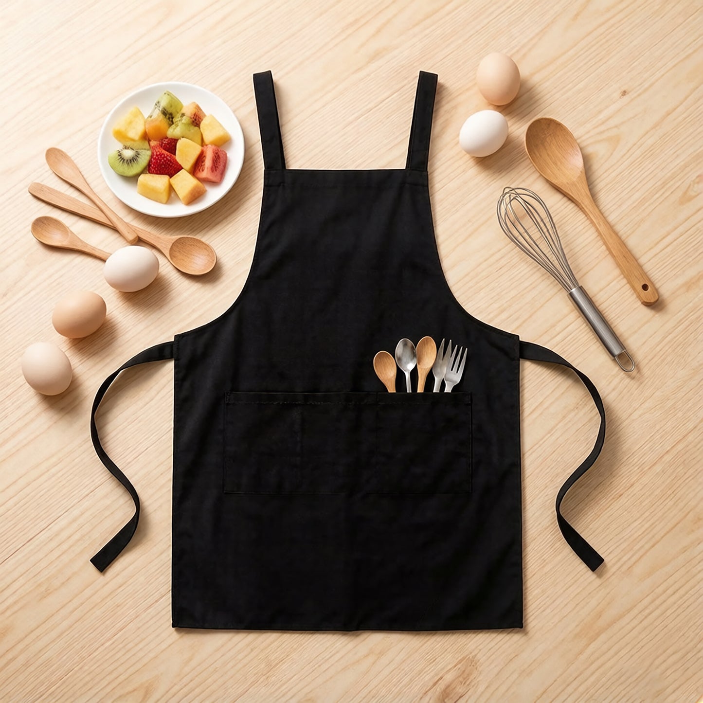 Adjustable Kitchen Apron with Front Pockets Durable Cooking Apron for Baking Cleaning Gardening