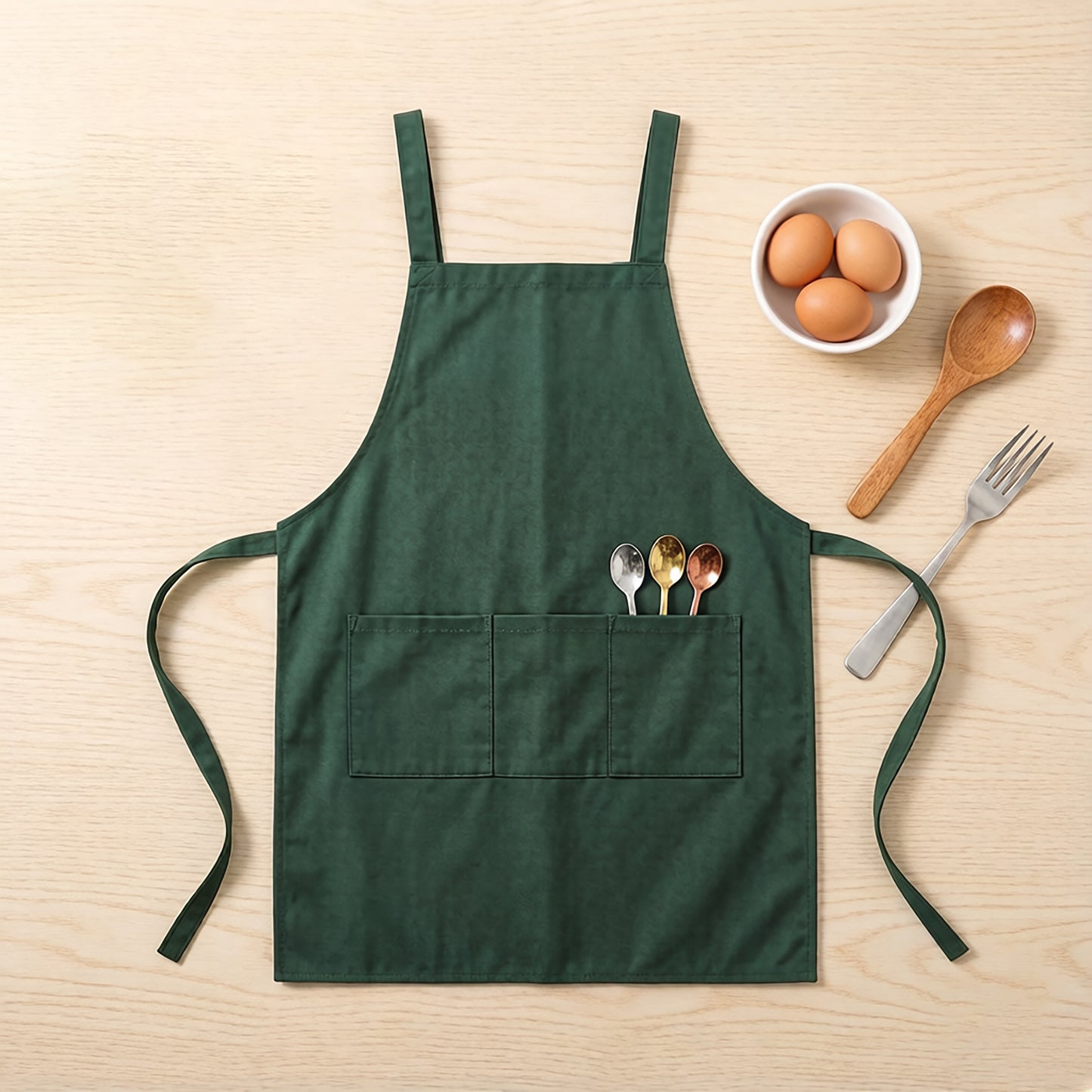 Adjustable Kitchen Apron with Front Pockets Durable Cooking Apron for Baking Cleaning Gardening