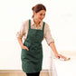 Adjustable Kitchen Apron with Front Pockets Durable Cooking Apron for Baking Cleaning Gardening
