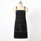 Cotton Kitchen Apron with Adjustable Cross Back Straps Multi Pocket Cooking Apron