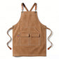 Cotton Kitchen Apron with Adjustable Cross Back Straps Multi Pocket Cooking Apron