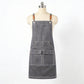 Cotton Kitchen Apron with Adjustable Cross Back Straps Multi Pocket Cooking Apron