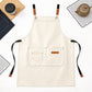 PU Leather Kitchen Apron with Multi Pocket Work Apron for Cooking Barista Grilling