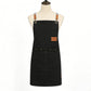 PU Leather Kitchen Apron with Adjustable Cross Back Straps Multi Pocket Work Apron for Cooking