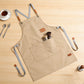 PU Leather Kitchen Apron with Adjustable Cross Back Straps Multi Pocket Work Apron for Cooking