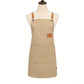 PU Leather Kitchen Apron with Adjustable Cross Back Straps Multi Pocket Work Apron for Cooking