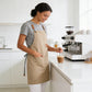 PU Leather Kitchen Apron with Adjustable Cross Back Straps Multi Pocket Work Apron for Cooking