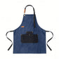 Denim Kitchen Apron with Adjustable Neck Strap Multi Pocket Work Apron for Cooking Baking Barista