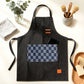 Denim Kitchen Apron with Adjustable Neck Strap Multi Pocket Work Apron for Cooking Baking Barista