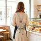 Canvas Utility Apron with Straps Cross Back Design for Kitchen Cafe and Artisan Work