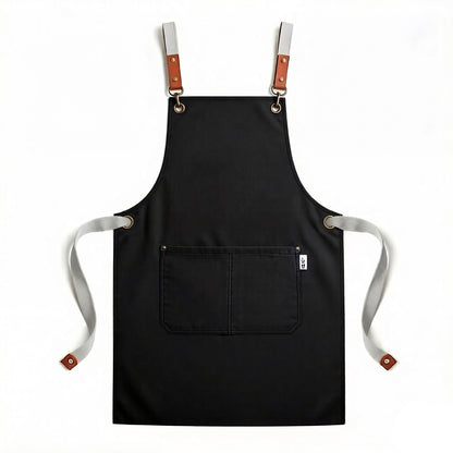 Canvas Utility Apron with Straps Cross Back Design for Kitchen Cafe and Artisan Work