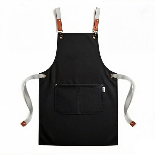 Canvas Utility Apron with Straps Cross Back Design for Kitchen Cafe and Artisan Work
