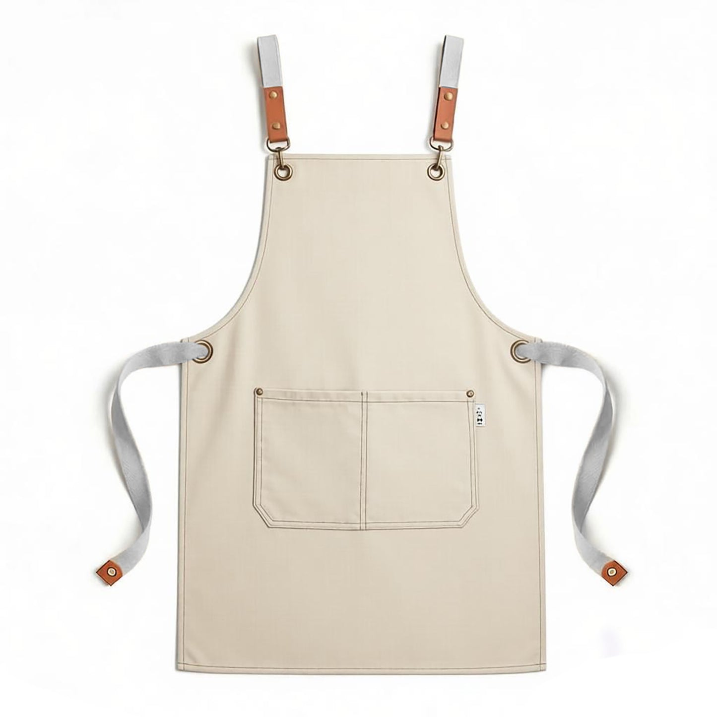 Canvas Utility Apron with Straps Cross Back Design for Kitchen Cafe and Artisan Work