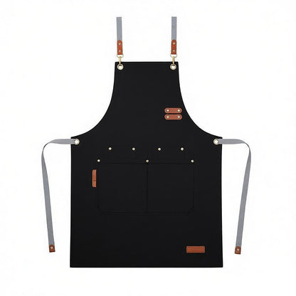 Canvas Work Apron with Multi Pocket Kitchen Apron for Cooking Baking Cleaning Gardening