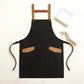 Canvas Kitchen Apron with Adjustable Shoulder Straps Multi Pocket Work Apron for Cooking Cleaning