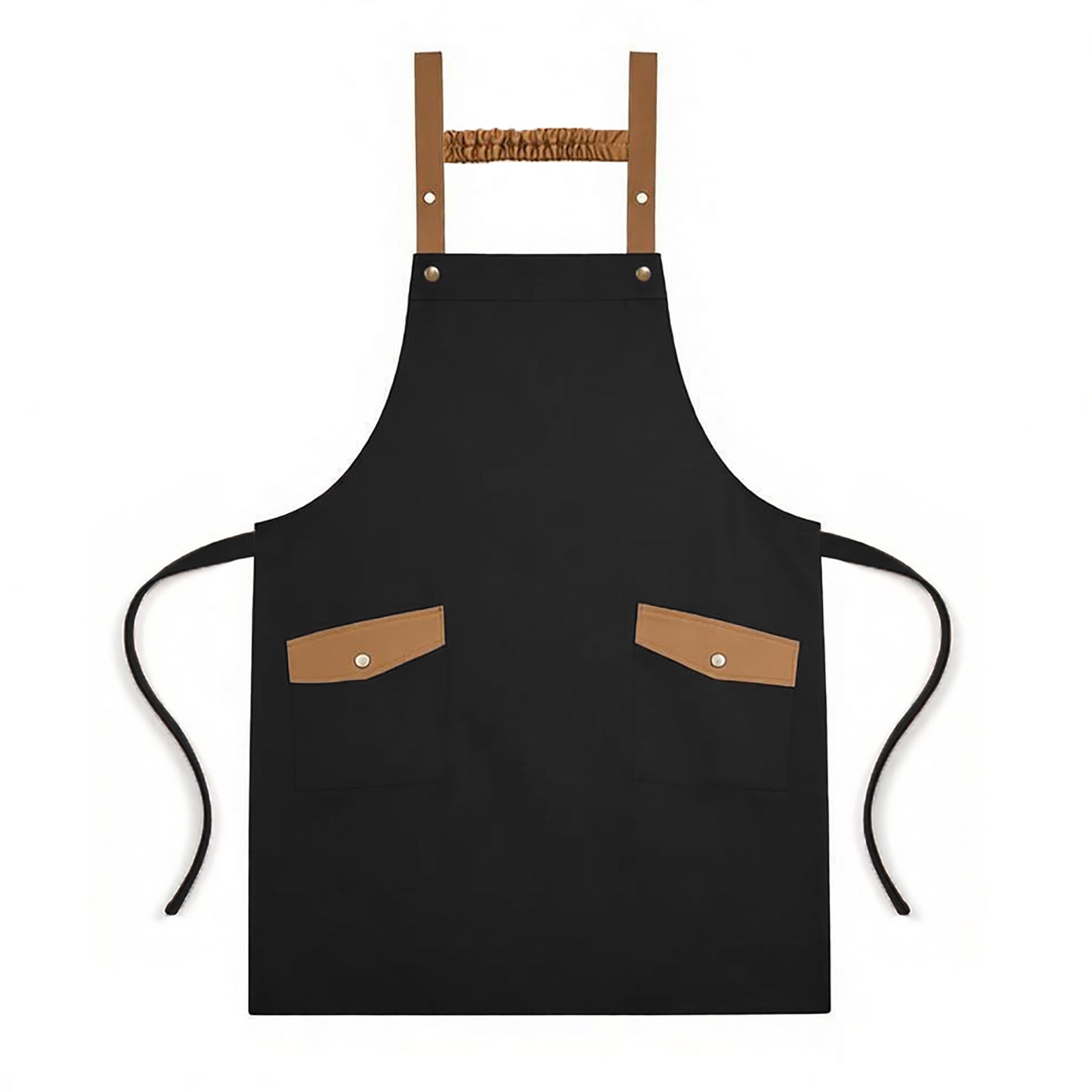 Canvas Kitchen Apron with Adjustable Shoulder Straps Multi Pocket Work Apron for Cooking Cleaning