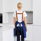 Canvas Kitchen Apron with Adjustable Shoulder Straps Multi Pocket Work Apron for Cooking Cleaning