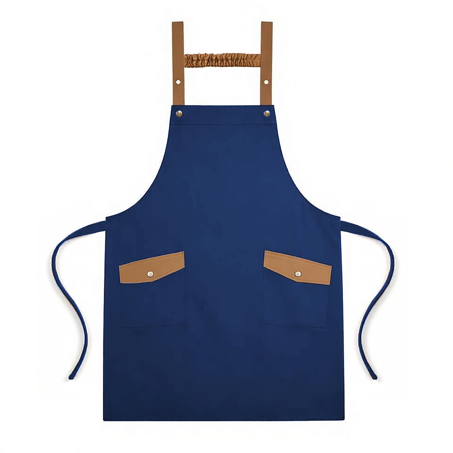 Canvas Kitchen Apron with Adjustable Shoulder Straps Multi Pocket Work Apron for Cooking Cleaning