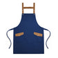 Canvas Kitchen Apron with Adjustable Shoulder Straps Multi Pocket Work Apron for Cooking Cleaning