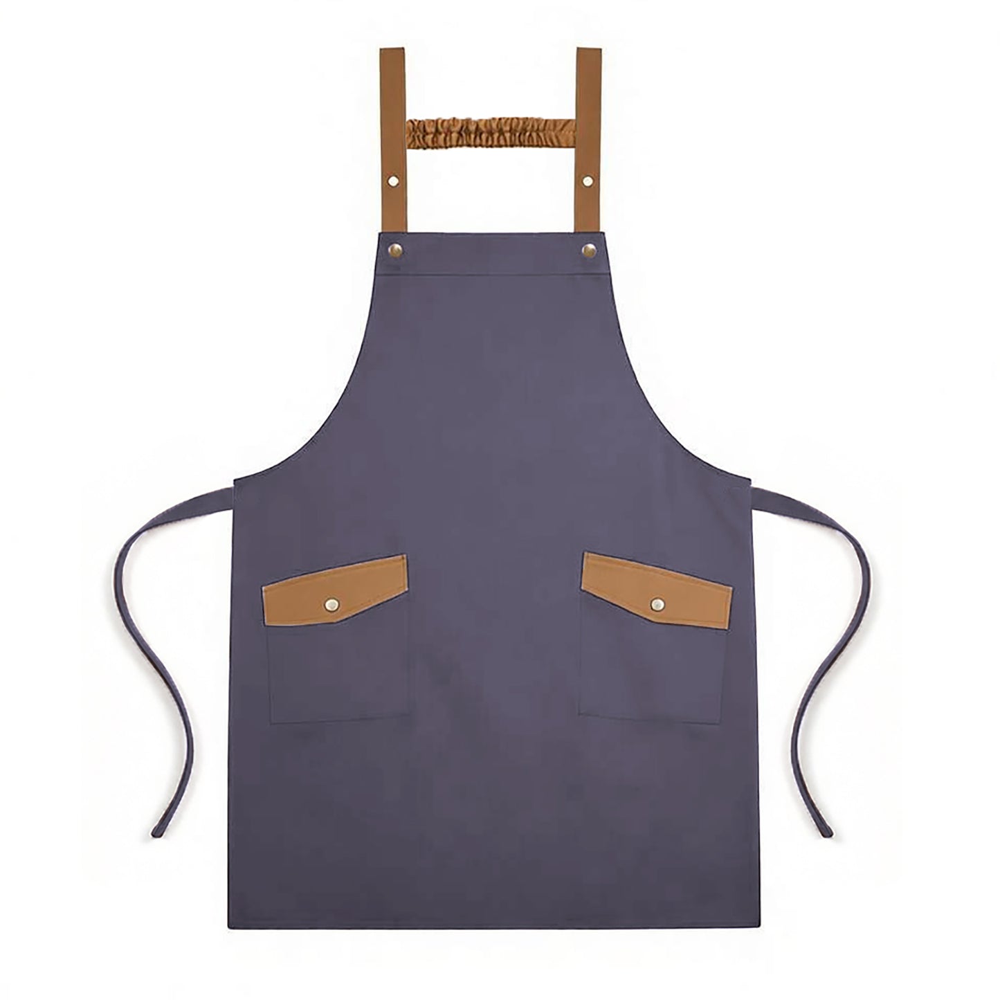Canvas Kitchen Apron with Adjustable Shoulder Straps Multi Pocket Work Apron for Cooking Cleaning