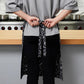 Kitchen Waist Apron with Chef Print Design Half Apron for Cooking Baking Serving Cleaning