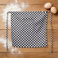 Checkered Waist Apron with Front Pocket Half Apron for Cooking Baking Serving Cleaning