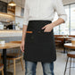 Waist Apron with Multiple Pockets Adjustable Tie Straps Half Apron for Cooking Serving Barista