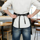 Waist Apron with Multiple Pockets Adjustable Tie Straps Half Apron for Cooking Serving Barista