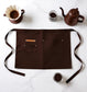 Waist Apron with Multiple Pockets Adjustable Tie Straps Half Apron for Cooking Serving Barista
