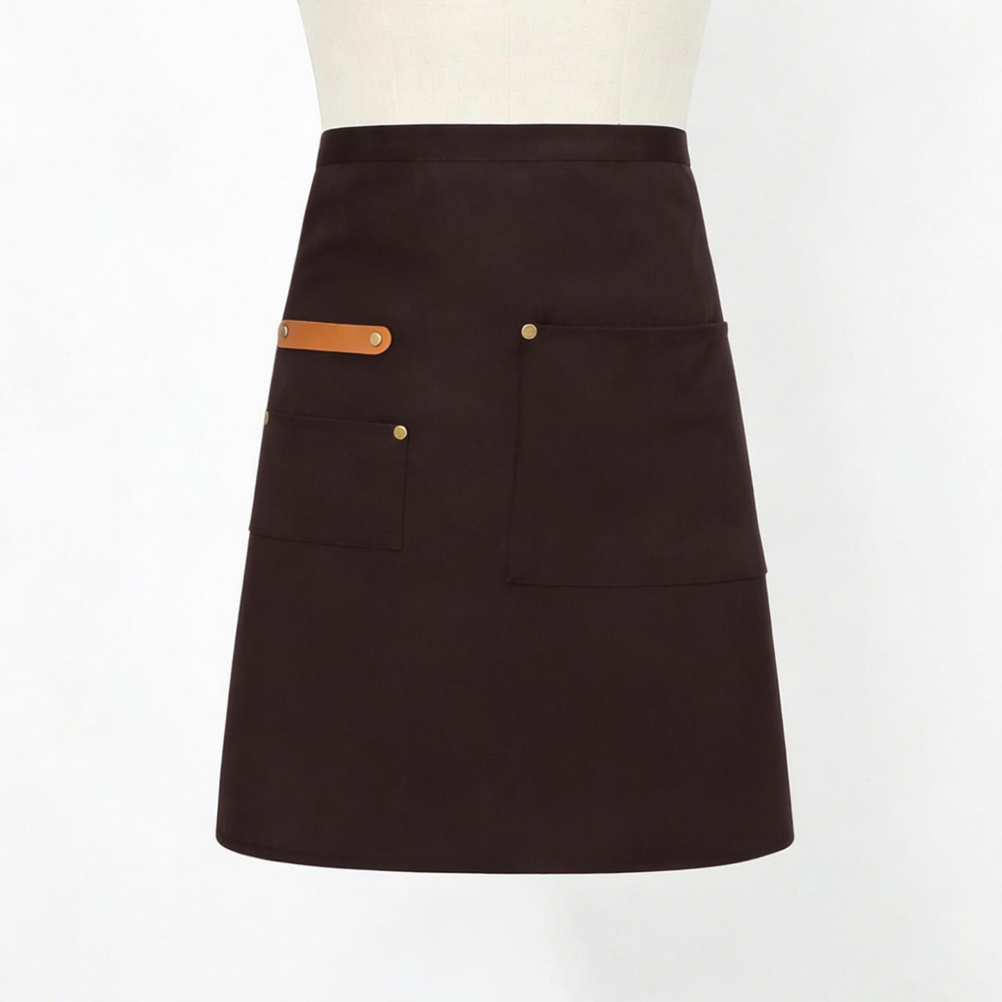 Waist Apron with Multiple Pockets Adjustable Tie Straps Half Apron for Cooking Serving Barista